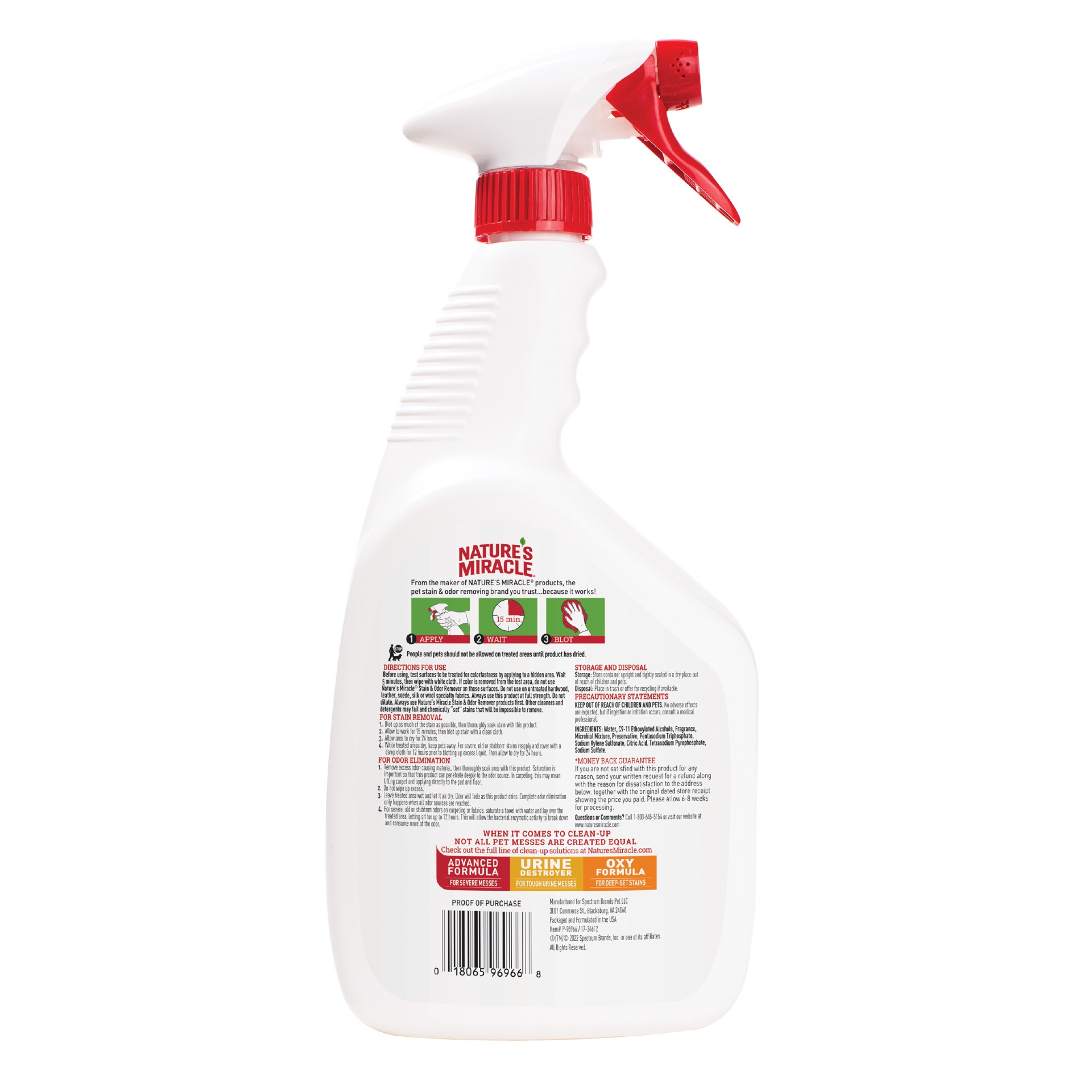 slide 3 of 9, Nature's Miracle Melon Scented Stain & Odor Remover, 32 fl oz