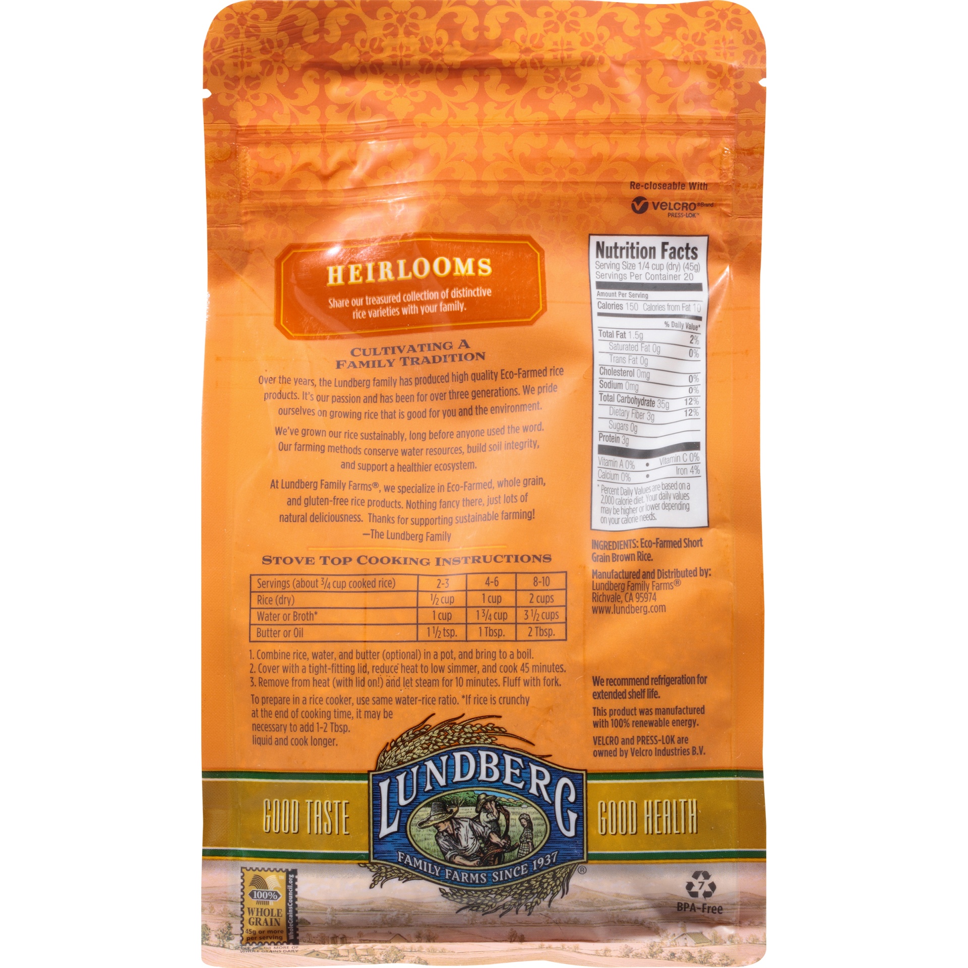 slide 6 of 8, Lundberg Brown Short Grain Rice, 32 oz