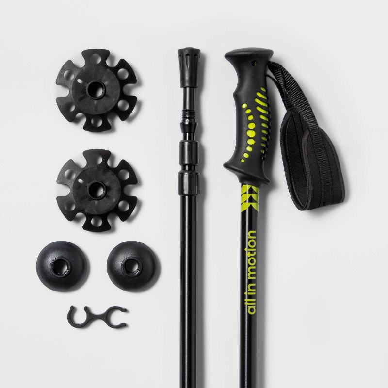 slide 3 of 3, 2pk Adjustable Trekking Poles Black - All In Motion™: Aluminum, Rubber Handles, 2 ct