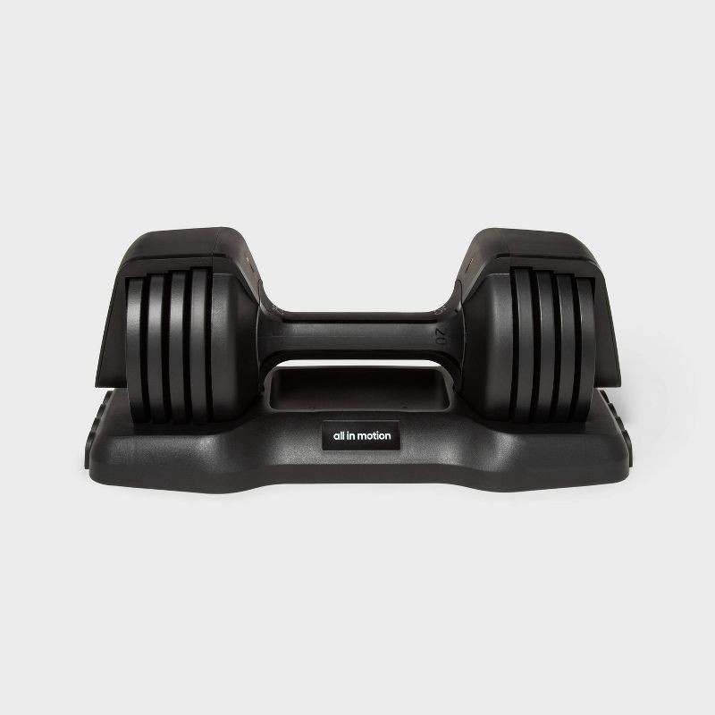 slide 2 of 6, Adjustable Dumbbell 25lbs - All In Motion™: Steel & Plastic, Single Piece, 25 lb