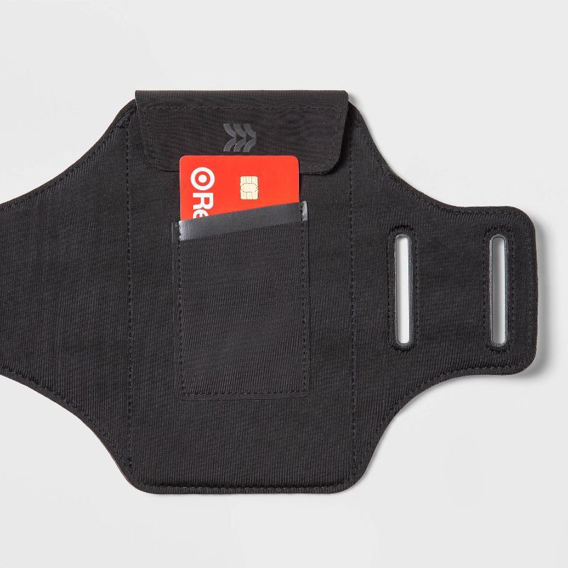slide 4 of 4, Phone Armband (fits up to 6.1" Phone) Black - All In Motion™: Adjustable Strap, Moisture-Wicking, 1 ct