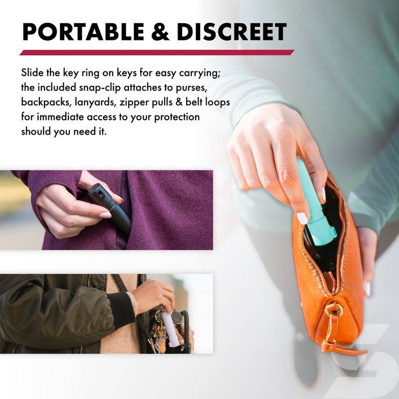 slide 3 of 8, Sabre Mighty Discreet Pepper Spray: Plastic, 0.18 oz, Compact Design, 0.18 oz