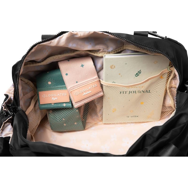 slide 3 of 6, Blogilates Gym Bag - Black: Nylon & Polyester, Zipper Closure, Yoga Mat Holder, 1 ct