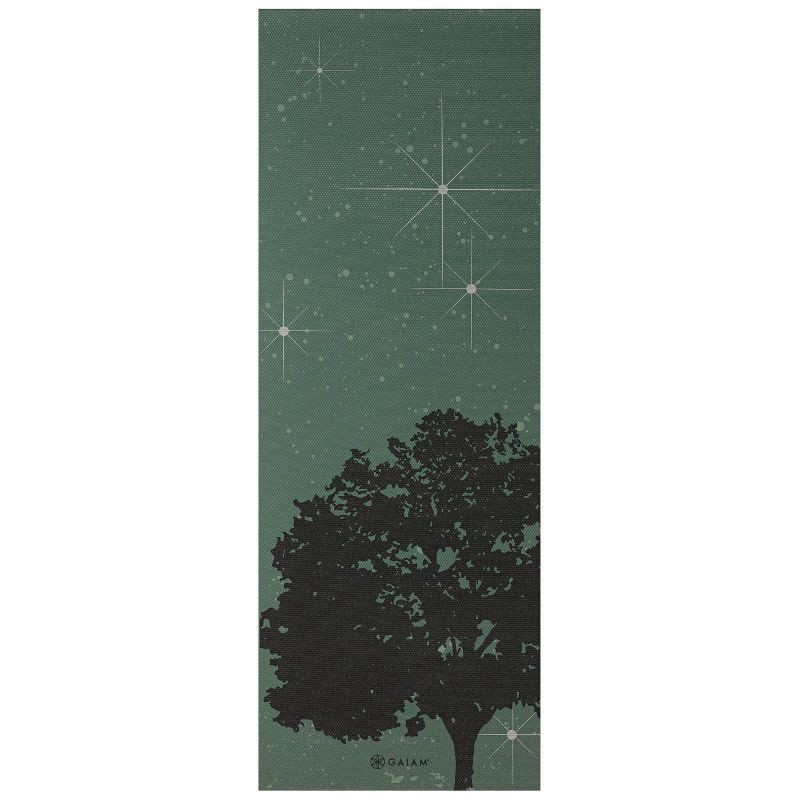 slide 2 of 4, Gaiam Premium Yoga Mat - Luminary Green (6mm): Non-Slip PVC, Tree Pattern, 1 ct