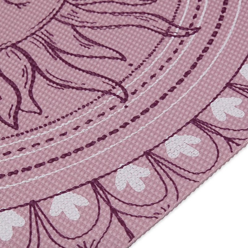 slide 4 of 4, Gaiam Printed Yoga Mat - Dusty Rose (4mm): Non-Slip PVC, Sun Pattern, 1 ct