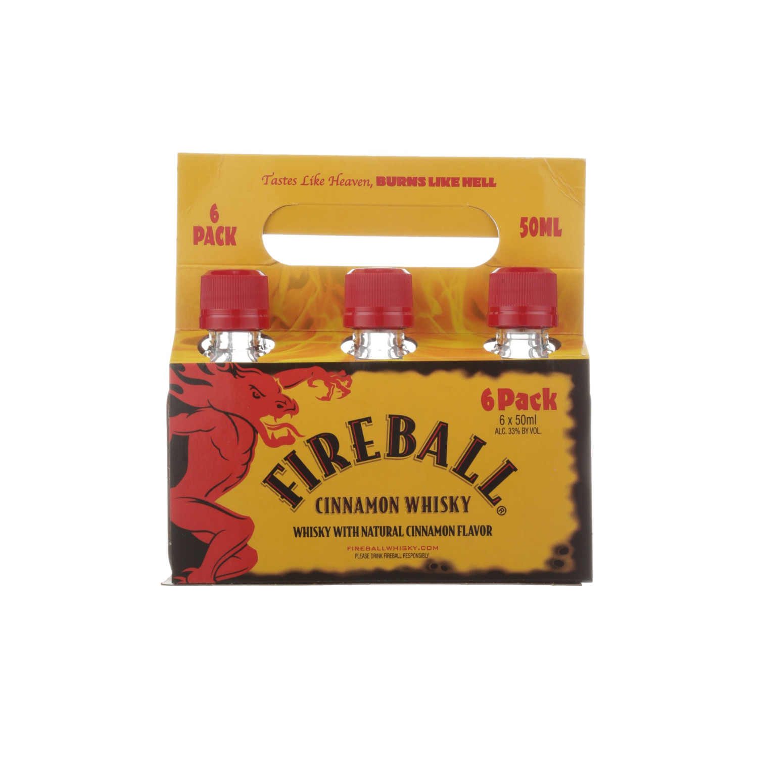 slide 1 of 4, Fireball Cinnamon Whiskey, 6 ct, 50 ml