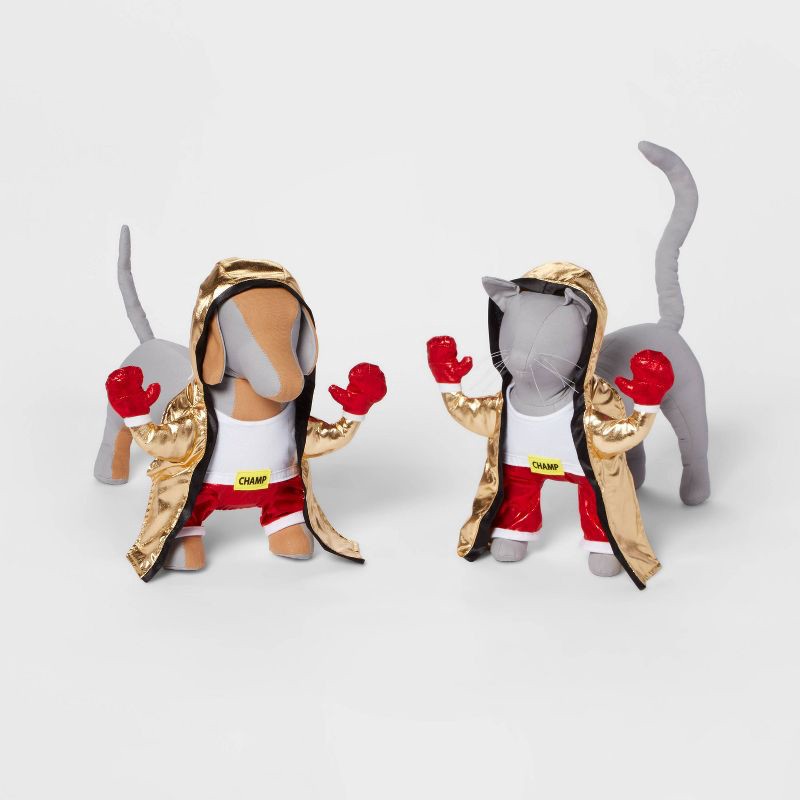 slide 5 of 7, Boxing Champ Frontal Halloween Dog and Cat Costume - XS - Boots & Barkley™, 1 ct