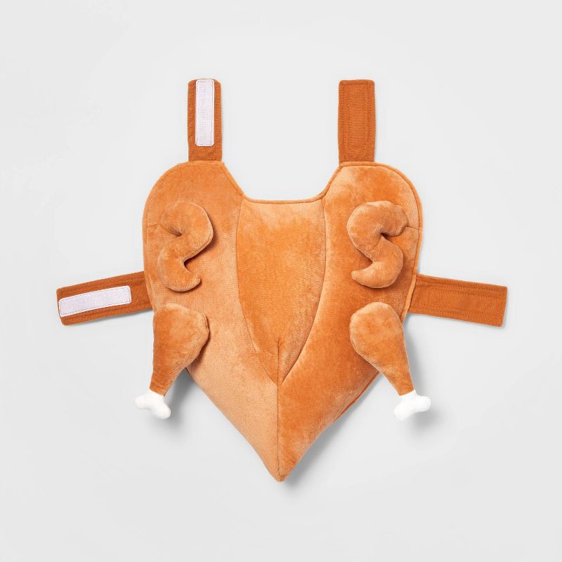 slide 2 of 7, Turkey Full Body Halloween Dog and Cat Costume with Turkey Leg Toy - S - Boots & Barkley™, 1 ct