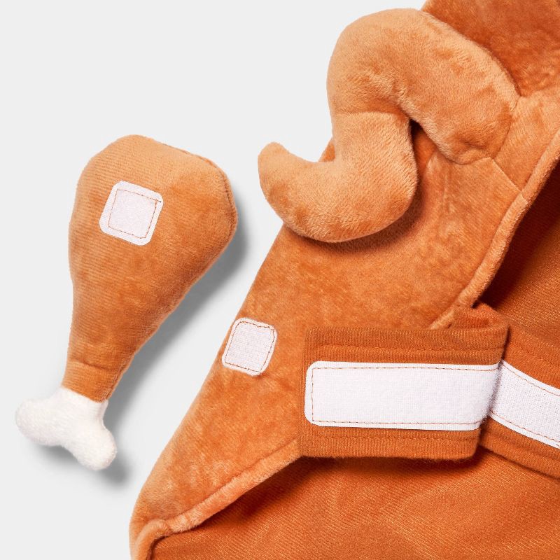 slide 4 of 7, Turkey Full Body Halloween Dog and Cat Costume with Turkey Leg Toy - S - Boots & Barkley™, 1 ct