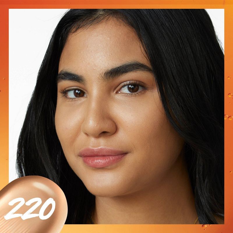 slide 2 of 9, Maybelline Super Stay 24HR Skin Tint Foundation Serum with Vitamin C - 220 - 1 fl oz, 220 x 1 fl oz