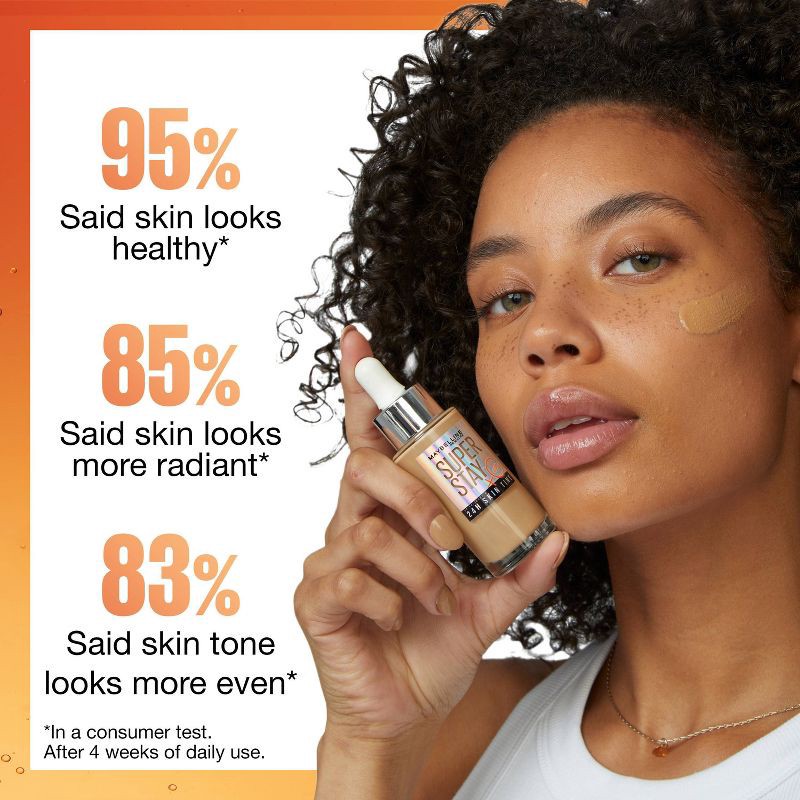 slide 7 of 9, Maybelline Super Stay 24HR Skin Tint Foundation Serum with Vitamin C - 220 - 1 fl oz, 220 x 1 fl oz