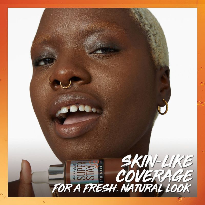 slide 8 of 9, Maybelline Super Stay 24HR Skin Tint Foundation Serum with Vitamin C - 220 - 1 fl oz, 220 x 1 fl oz