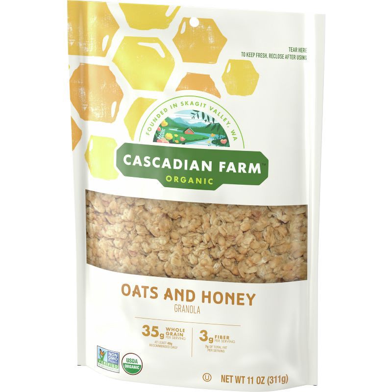 slide 3 of 7, Cascadian Farm Organic Granola Oats and Honey Cereal - 11oz, 11 oz