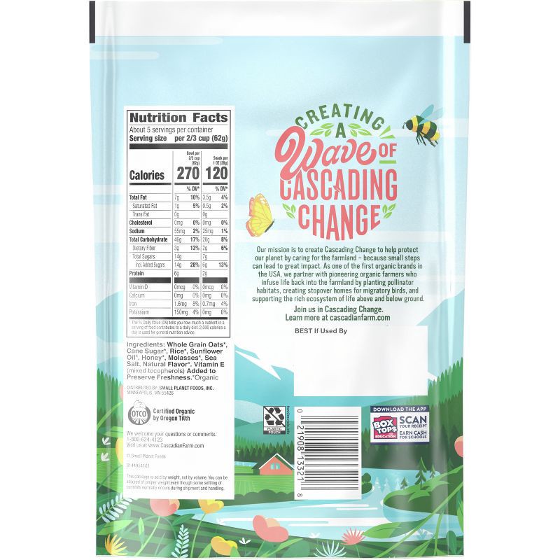 slide 4 of 7, Cascadian Farm Organic Granola Oats and Honey Cereal - 11oz, 11 oz