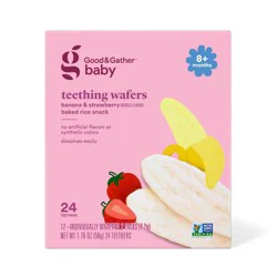 Banana Strawberry Teething Wafers Baby Snacks - 1.76oz/12pk - Good & Gather™