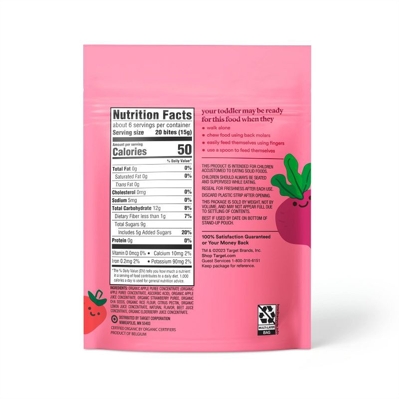 slide 3 of 3, Organic Apple Strawberry Beet with Chia Seeds Fruit & Veggie Bites - 3.14oz - Good & Gather™, 3.14 oz