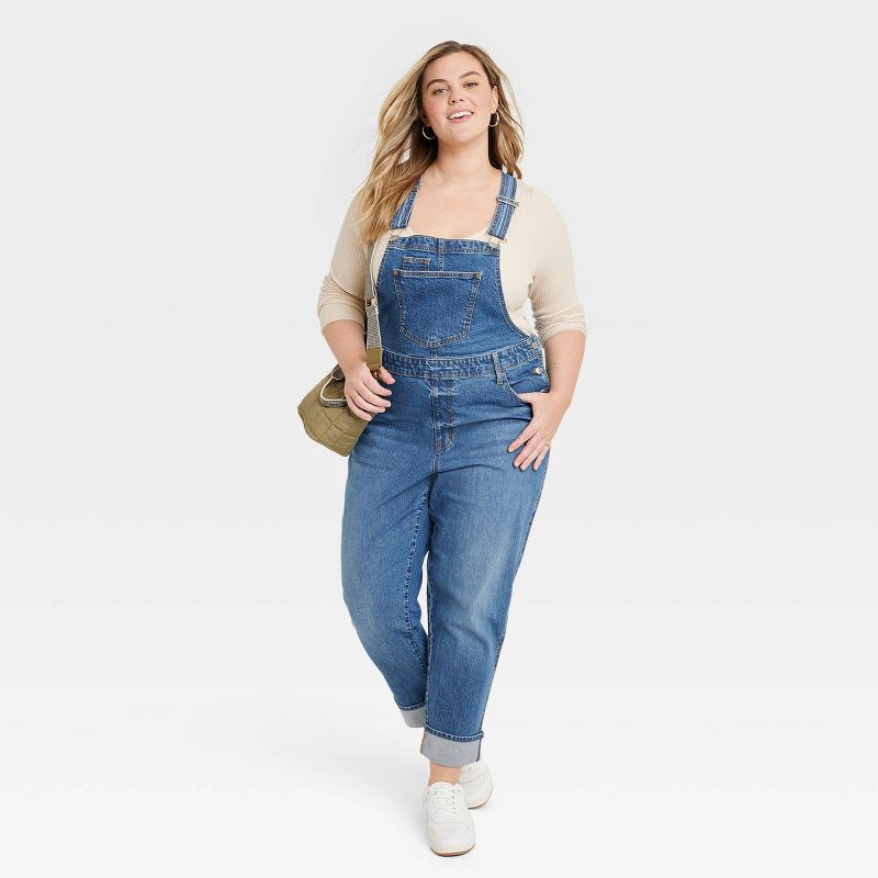 slide 2 of 3, Women's Denim Overalls - Universal Thread™ Medium Wash 17, 1 ct