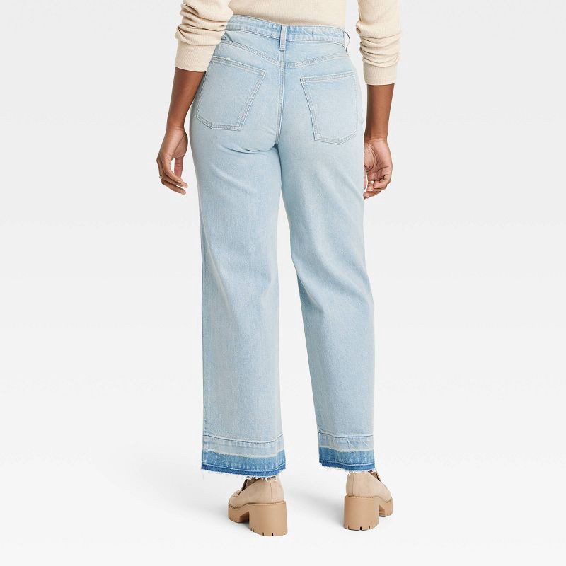 slide 3 of 6, Women's High-Rise Wide Leg Jeans - Universal Thread Light Wash 10, 1 ct