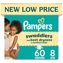 Pampers Swaddlers Sensitive Disposable Diapers - Size 8 - 60ct