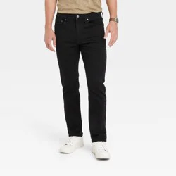 Men's Comfort Wear Slim Fit Jeans - Goodfellow & Co™ Black 38x30: Heavyweight Denim, Mid Rise, Stretch, Machine Washable