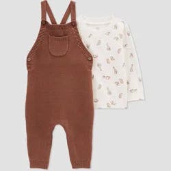 Carter's Just One You️ Baby Boys' Safari Top & Overalls Set - Brown 3M