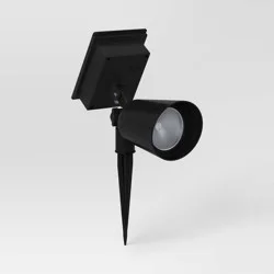 2pk Short Solar LED Outdoor Spotlights Matte Black - Threshold™: Weather-Resistant, Automatic, with Ground Stakes