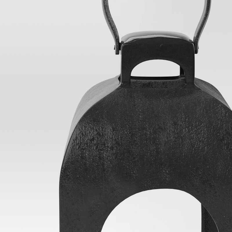 slide 5 of 5, 29.4"x9" Pillar Cast Aluminum Outdoor Lantern Candle Holder Black - Threshold™, 1 ct