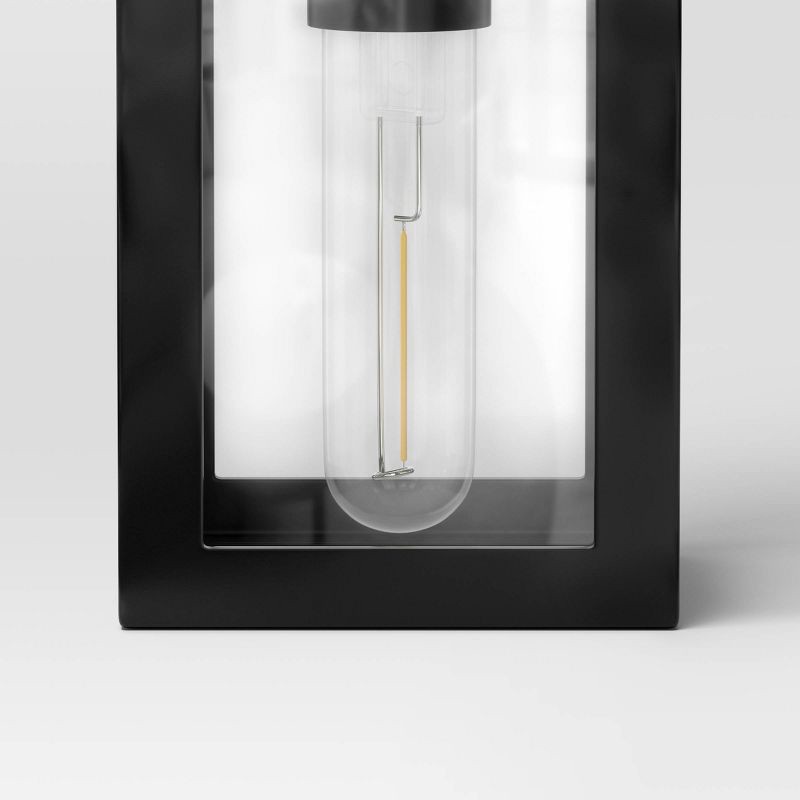 slide 5 of 5, 2pk Clip Window Lantern Vintage Deck Solar LED Outdoor Path Lights Matte Black - Threshold™: Automatic Hanging Solar Lanterns, Weather-Resistant, 2 ct