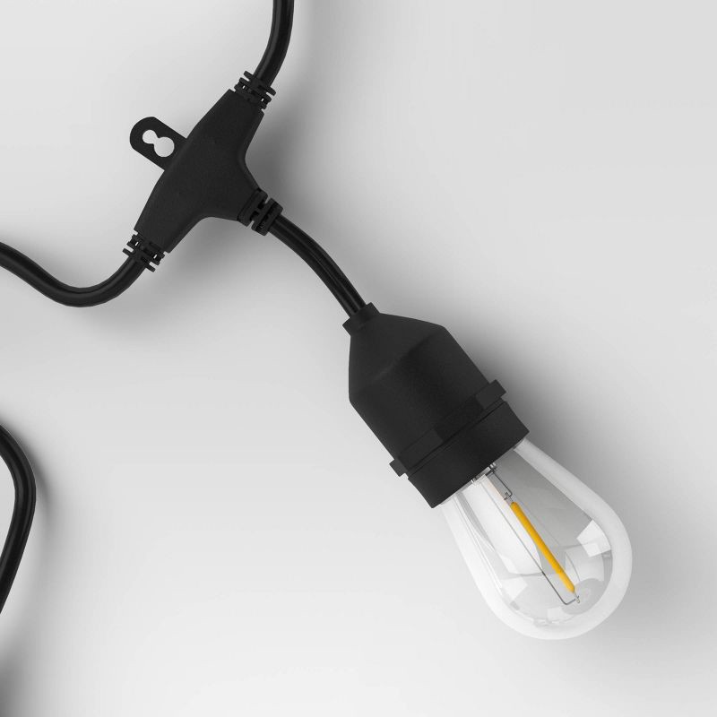 slide 4 of 4, 10ct LED Drop Indoor Outdoor Café String Lights Clear Bulbs with Black Wire - Threshold™: UL Listed, Shatterproof, Electric Powered, 10 ct