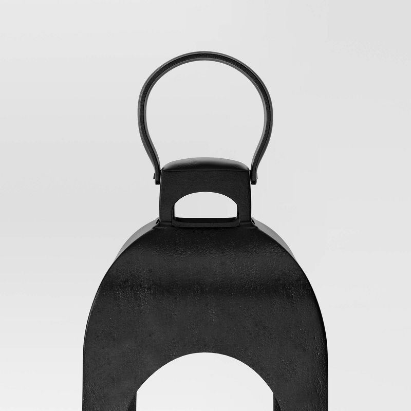 slide 5 of 5, 22.5"x7.7" Pillar Cast Aluminum Outdoor Lantern Candle Holder Black - Threshold™, 1 ct