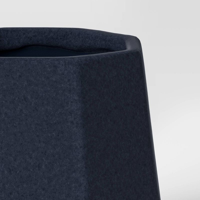 slide 4 of 4, Geared Geometric Ceramic Indoor Outdoor Planter Pot Blue 7.87"x7.87" - Threshold™, 1 ct