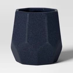 Geared Geometric Ceramic Indoor Outdoor Planter Pot Blue 7.87"x7.87" - Threshold™