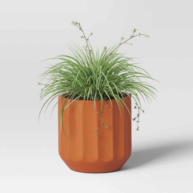 slide 3 of 4, Geared Terracotta Indoor Outdoor Planter Pot Orange 5.88"x5.88" - Threshold™, 1 ct