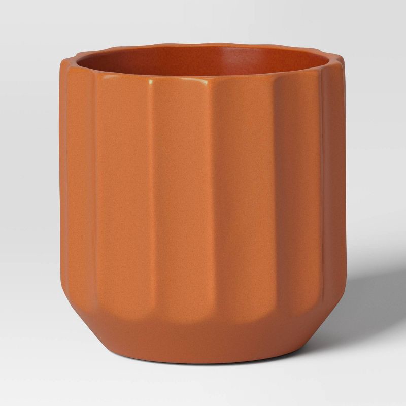 slide 1 of 4, Geared Terracotta Indoor Outdoor Planter Pot Orange 5.88"x5.88" - Threshold™, 1 ct