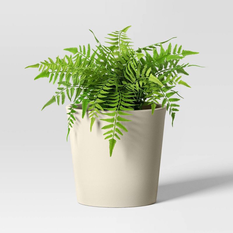 slide 3 of 4, Aesthetic Plastic Indoor Outdoor Planter Pot Sour Cream 10.6"x10.6" - Threshold™, 1 ct