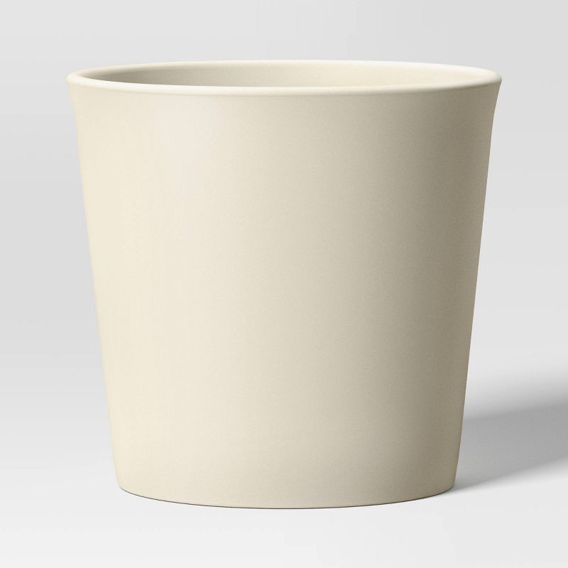 slide 1 of 4, Aesthetic Plastic Indoor Outdoor Planter Pot Sour Cream 10.6"x10.6" - Threshold™, 1 ct