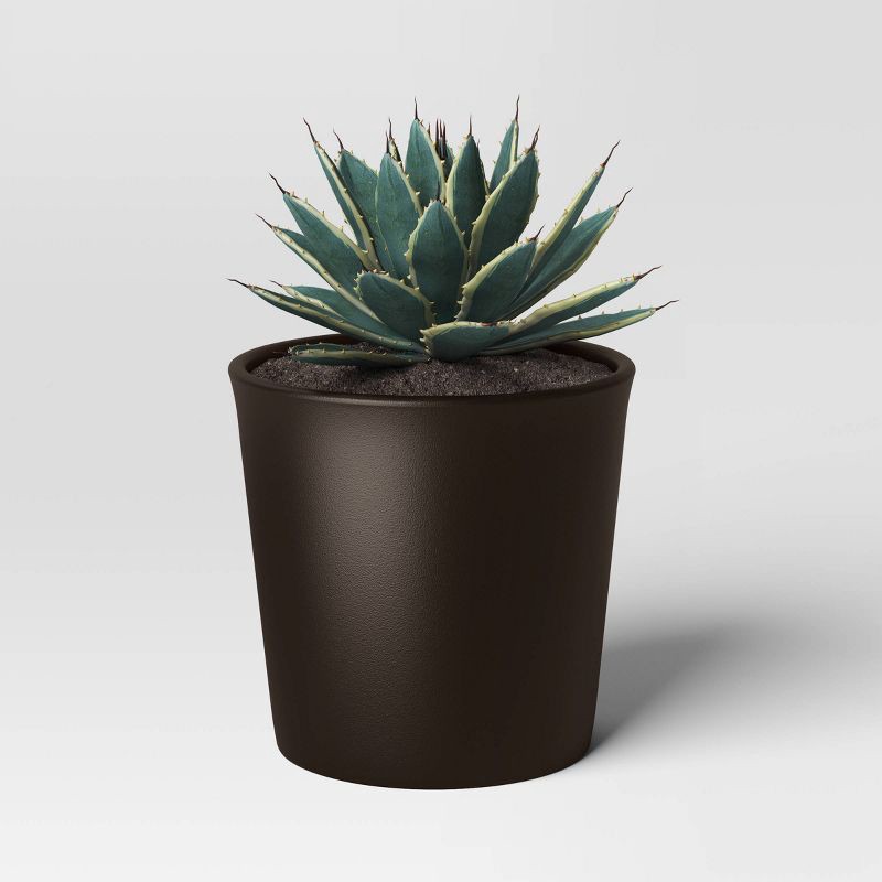 slide 3 of 4, Aesthetic Plastic Indoor Outdoor Planter Pot Foraging Brown 10.6"x10.6" - Threshold™, 1 ct