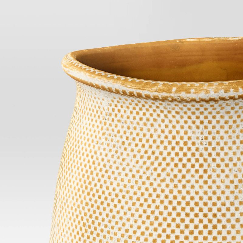slide 4 of 4, Antique Finish Ceramic Indoor Outdoor Novelty Planter 1 Planter Pot Cream 8"x8" - Threshold™, 1 ct