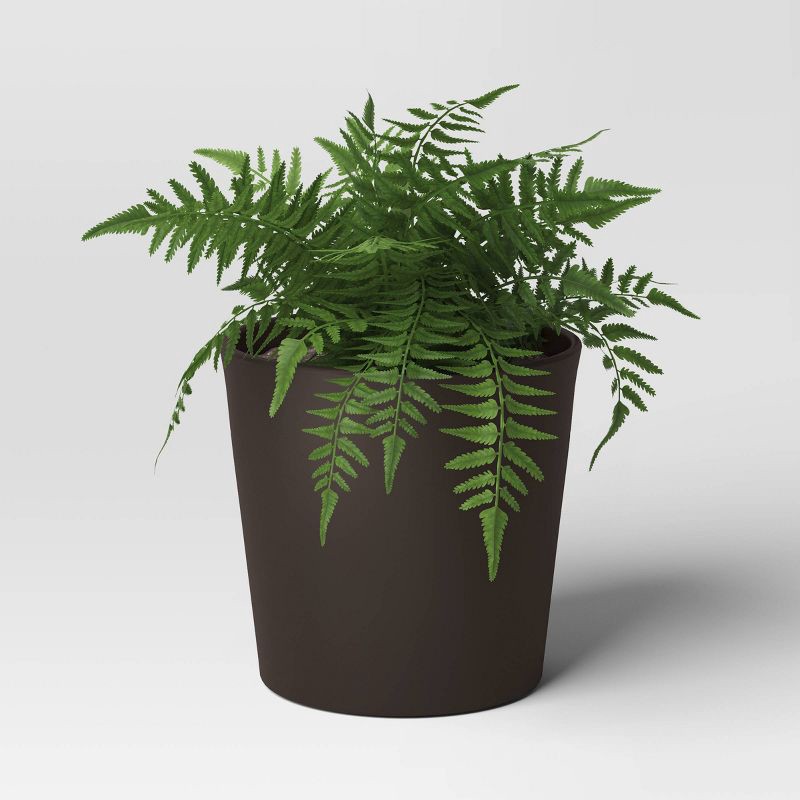 slide 3 of 4, Aesthetic Plastic Indoor Outdoor Planter Pot Foraging Brown 12.7"x12.7" - Threshold™, 1 ct