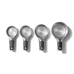 OXO 4pc Stainless Steel Magnetic Measuring Cups Set Black: Nesting Design, Dishwasher-Safe, Includes 1 Cup to 1/4 Cup