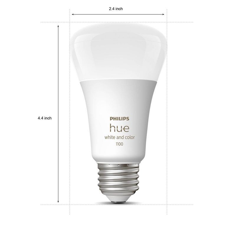 slide 7 of 7, Philips Hue 2pk A19 LED Starter Kit with Bridge Color: Energy Star, Dimmable, Smartphone Controlled, 1100 Lumens, 22-Year Life, 2 ct