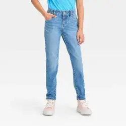 Girls' Mid-Rise Ultimate Stretch Skinny Jeans - Cat & Jack™ Light Blue 14