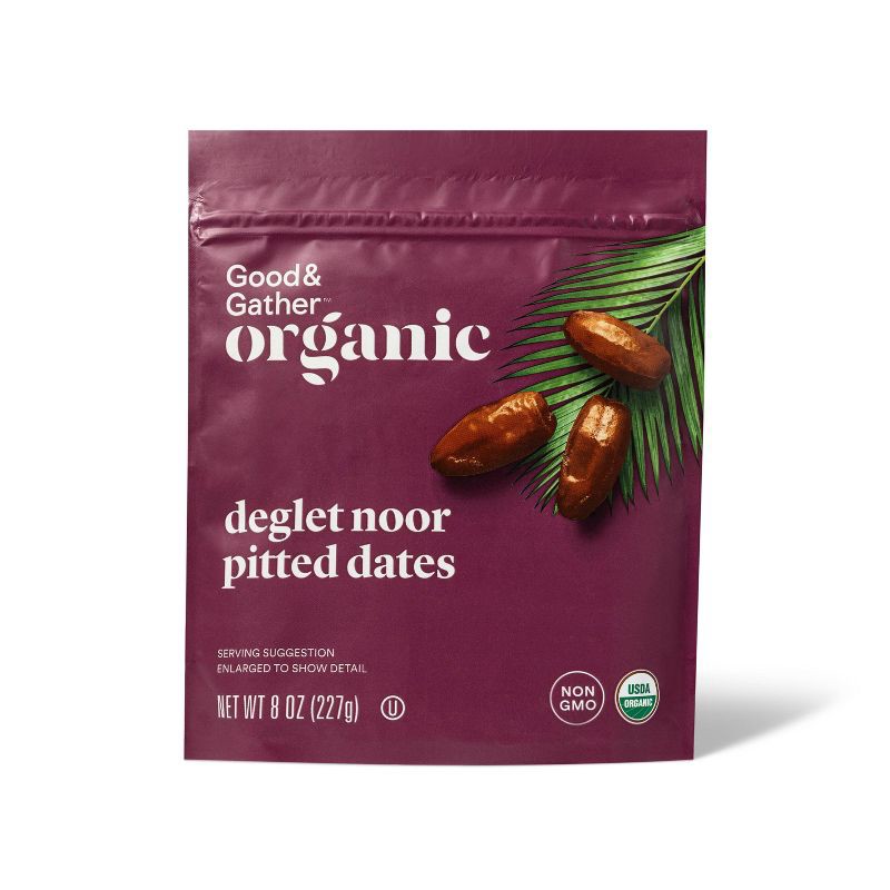 slide 1 of 3, Organic Deglet Noor Pitted Dates - 8oz - Good & Gather™, 8 oz