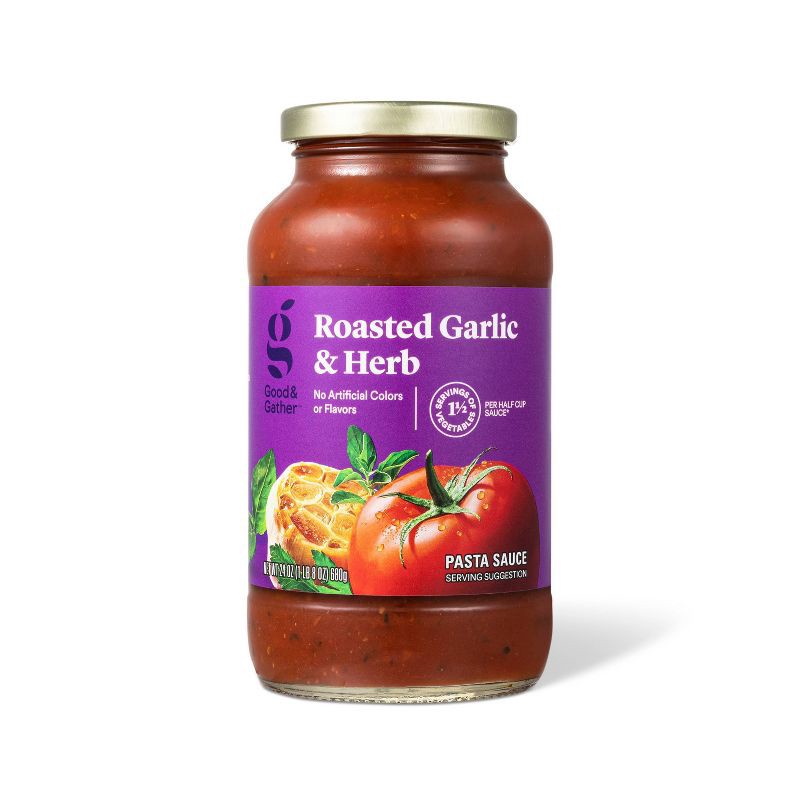 slide 1 of 3, Roasted Garlic & Herb Pasta Sauce - 24oz - Good & Gather™, 24 oz