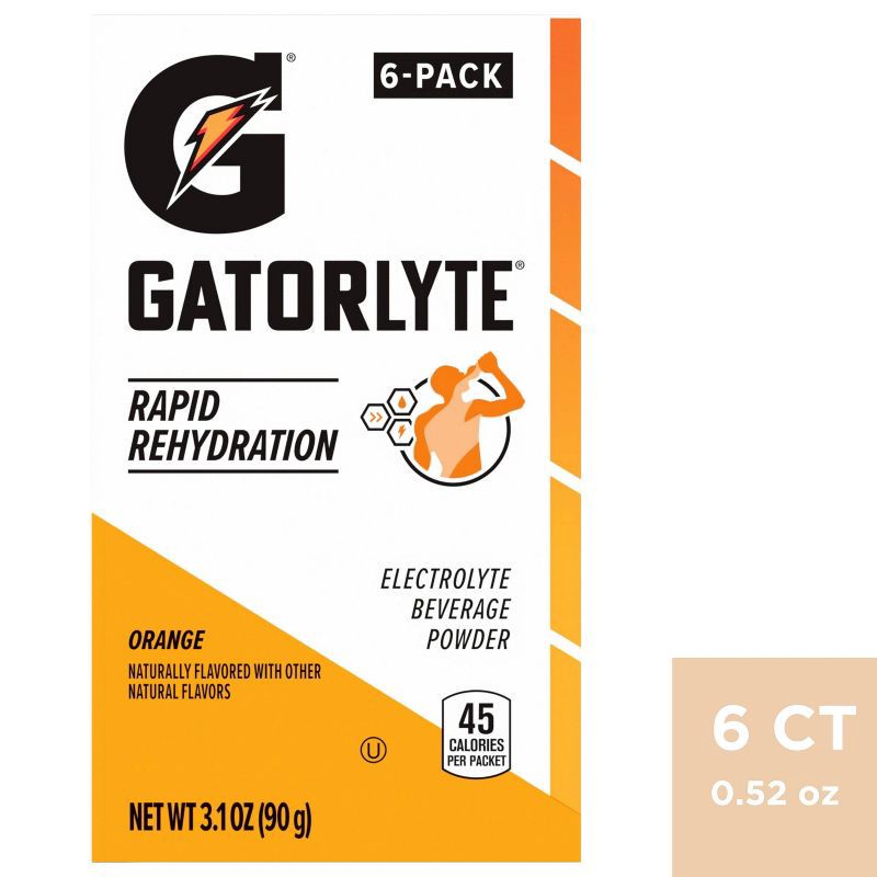 slide 1 of 5, Gatorade Gatorlyte Orange Powder - 6ct, 6 ct