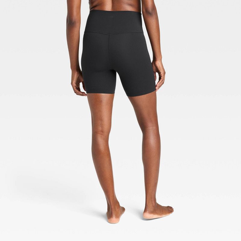 slide 2 of 7, Women's Everyday Soft Ultra High-Rise Bike Shorts 6" - All In Motion™ Black L: Moisture Wicking, Quick Drying, 1 ct