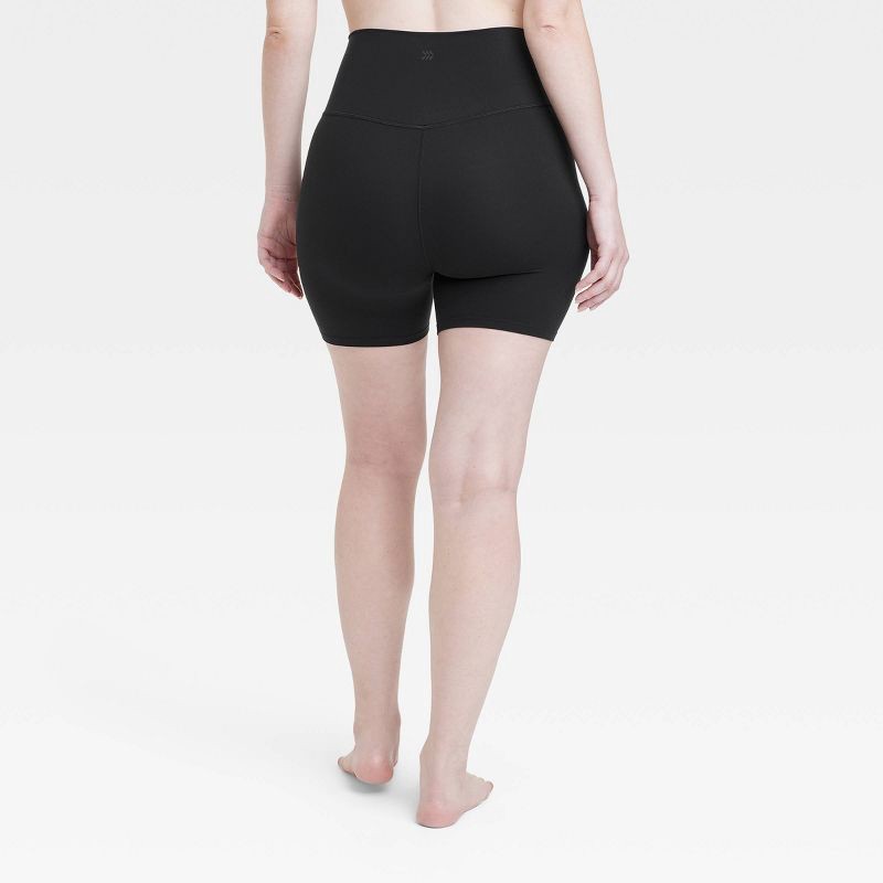 slide 4 of 7, Women's Everyday Soft Ultra High-Rise Bike Shorts 6" - All In Motion™ Black L: Moisture Wicking, Quick Drying, 1 ct