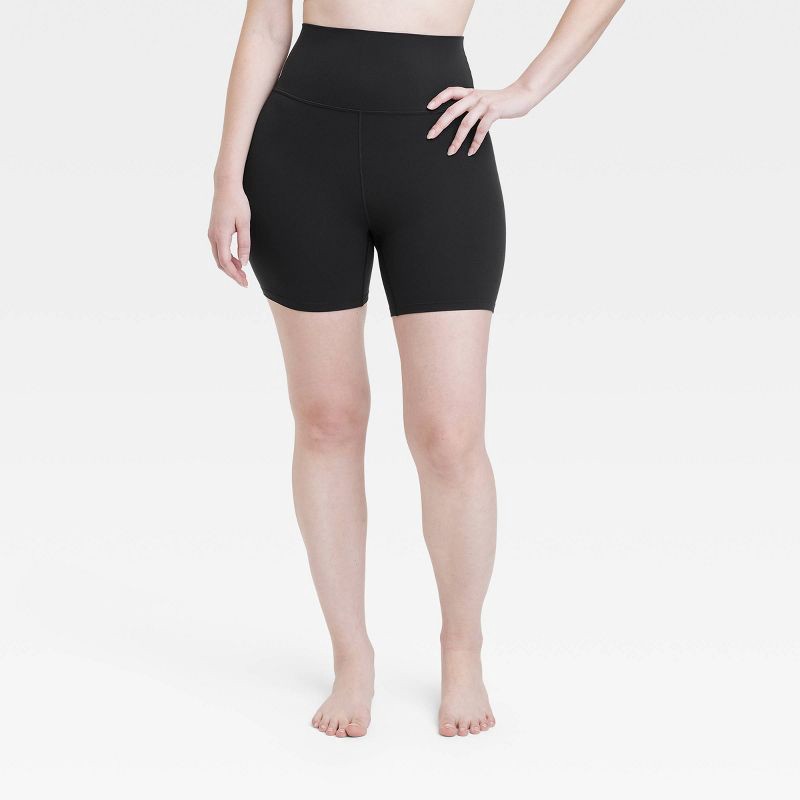 slide 3 of 7, Women's Everyday Soft Ultra High-Rise Bike Shorts 6" - All In Motion™ Black XL: Moisture Wicking, Quick Drying, 1 ct