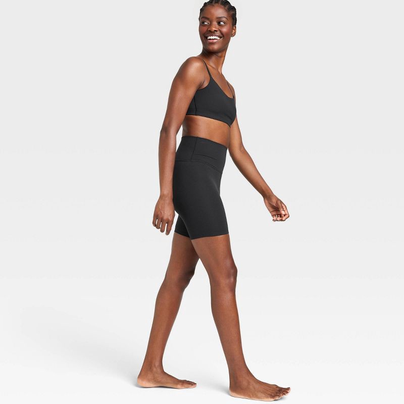 slide 5 of 7, Women's Everyday Soft Ultra High-Rise Bike Shorts 6" - All In Motion™ Black XL: Moisture Wicking, Quick Drying, 1 ct