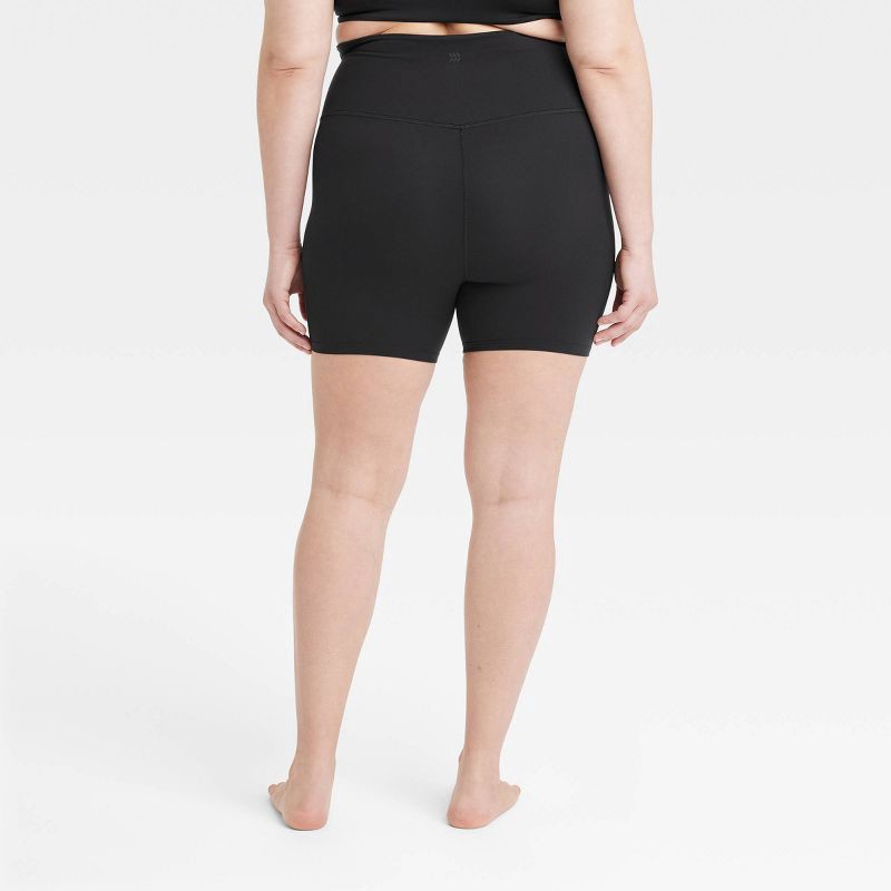 slide 2 of 5, Women's Everyday Soft Ultra High-Rise Bike Shorts 6" - All In Motion™ Black XXL: Moisture Wicking, Quick Dry, UPF 50+, 1 ct